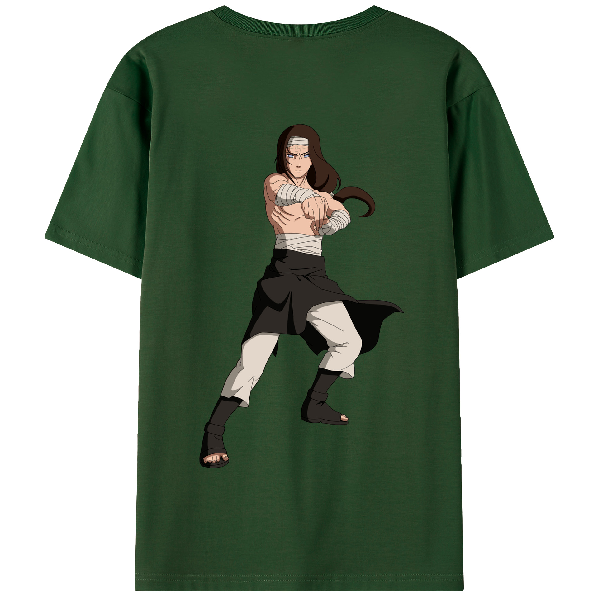 （画像用） NARUTO -ナルト- 日向ネジ Hyūga Neji 綿100％半袖Tシャツ（背面プリント）